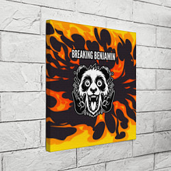 Холст квадратный Breaking Benjamin рок панда и огонь, цвет: 3D-принт — фото 2