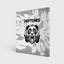 Холст квадратный Deftones рок панда на светлом фоне, цвет: 3D-принт