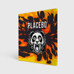 Холст квадратный Placebo рок панда и огонь, цвет: 3D-принт