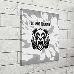 Холст квадратный Breaking Benjamin рок панда на светлом фоне, цвет: 3D-принт — фото 2