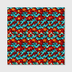 Холст квадратный Огненные звезды и синее небо СССР, цвет: 3D-принт — фото 2
