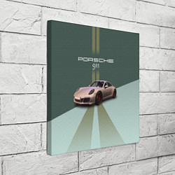 Холст квадратный Спортивный автомобиль Порше 911, цвет: 3D-принт — фото 2