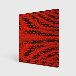 Холст квадратный Чёрные полосы на красном фоне, цвет: 3D-принт