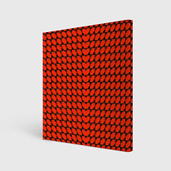 Холст квадратный Красные лепестки шестиугольники, цвет: 3D-принт