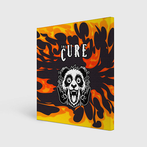 Картина квадратная The Cure рок панда и огонь / 3D-принт – фото 1