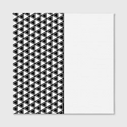 Холст квадратный Чёрные треугольники на белом фоне, цвет: 3D-принт — фото 2