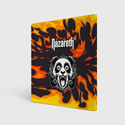 Холст квадратный Nazareth рок панда и огонь, цвет: 3D-принт