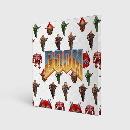 Картина квадратная Doom 1993 паттерн / 3D-принт – фото 1
