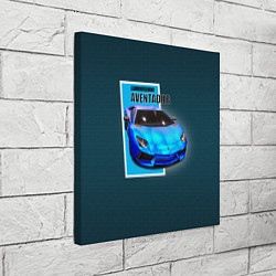Холст квадратный Спортивная итальянская машина Lamborghini Aventado, цвет: 3D-принт — фото 2