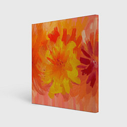 Холст квадратный Абстракция цветы мастихин, цвет: 3D-принт