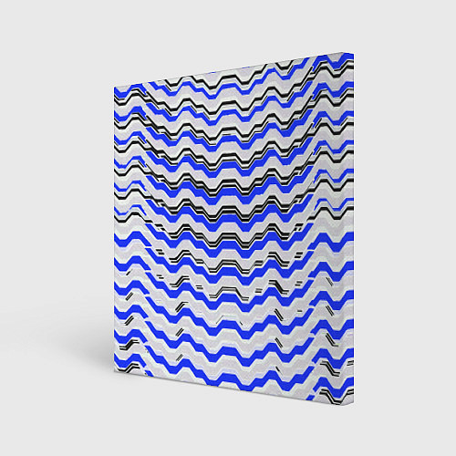 Картина квадратная Black and blue stripes on a white background / 3D-принт – фото 1