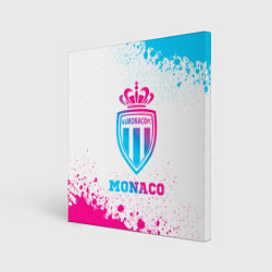 Холст квадратный Monaco neon gradient style, цвет: 3D-принт