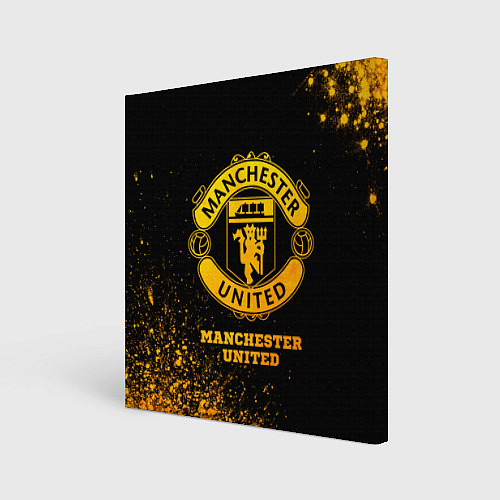 Картина квадратная Manchester United - gold gradient / 3D-принт – фото 1