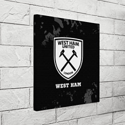 Холст квадратный West Ham sport на темном фоне, цвет: 3D-принт — фото 2