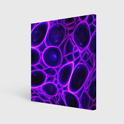 Холст квадратный Фиолетовы неоновые соты, цвет: 3D-принт