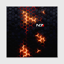 Холст квадратный N7 mass effect logo, цвет: 3D-принт — фото 2