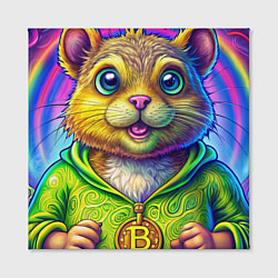 Холст квадратный Хомяк и биткоин, цвет: 3D-принт — фото 2