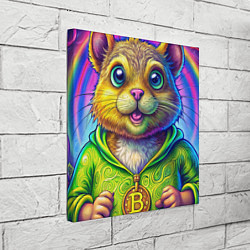 Холст квадратный Хомяк и биткоин, цвет: 3D-принт — фото 2