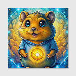 Холст квадратный Хомяк в криптовалюте, цвет: 3D-принт — фото 2