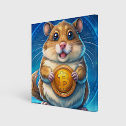 Холст квадратный Хомячок с криптой, цвет: 3D-принт