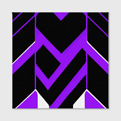 Холст квадратный Фиолетово-белые полосы на чёрном фоне, цвет: 3D-принт — фото 2