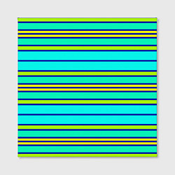 Холст квадратный Горизонтальные неоновые линии, цвет: 3D-принт — фото 2