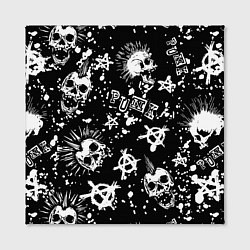 Холст квадратный Панк черепа - анархия, цвет: 3D-принт — фото 2