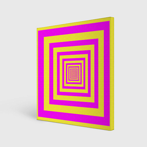 Картина квадратная Удаление квадратов - оптический коридор желтый / 3D-принт – фото 1