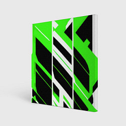 Картина квадратная Black and green stripes on a white background