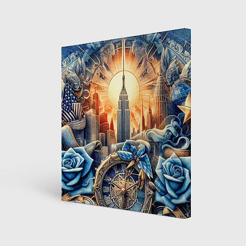 Картина квадратная American collage - ai art / 3D-принт – фото 1