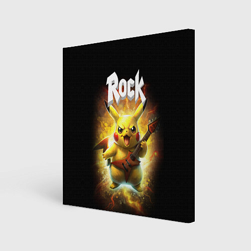 Картина квадратная Пикачу рокер с электрогитарой / 3D-принт – фото 1