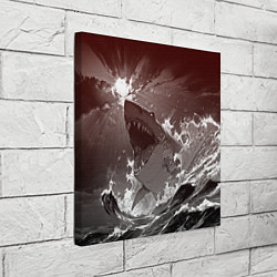 Холст квадратный Клыкастая акула, цвет: 3D-принт — фото 2