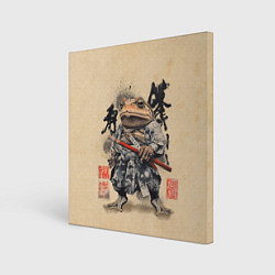Холст квадратный Жаба самурай - japan aesthetic, цвет: 3D-принт