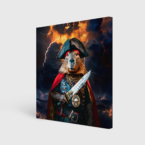 Картина квадратная Капибара - король пиратов / 3D-принт – фото 1