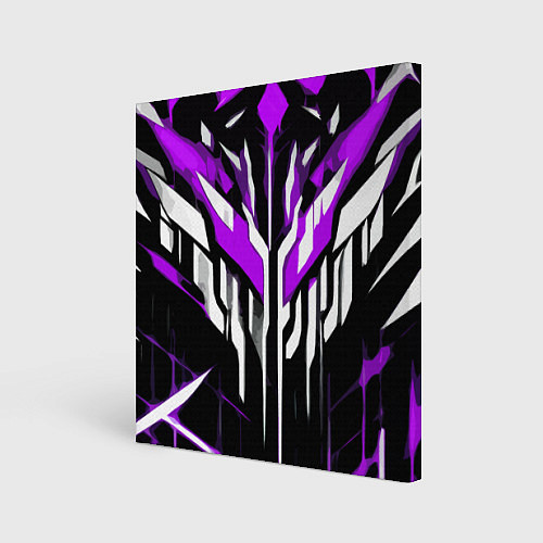 Картина квадратная Purple and white abstraction on a black background / 3D-принт – фото 1