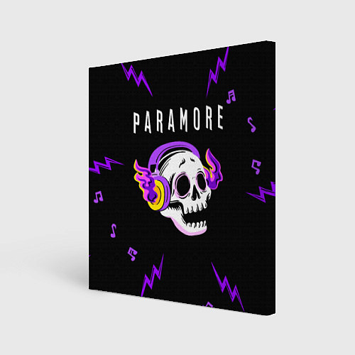 Картина квадратная Paramore неоновый череп / 3D-принт – фото 1