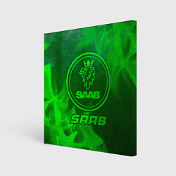 Холст квадратный Saab - green gradient, цвет: 3D-принт
