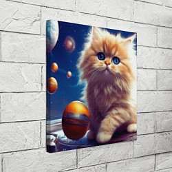 Холст квадратный Котик космос, цвет: 3D-принт — фото 2