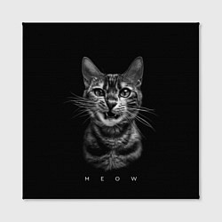 Холст квадратный Cat meow black and white - big picture, цвет: 3D-принт — фото 2