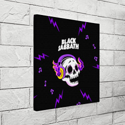 Холст квадратный Black Sabbath неоновый череп, цвет: 3D-принт — фото 2