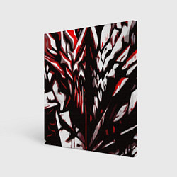 Холст квадратный White and red abstraction on a black background, цвет: 3D-принт