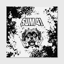 Холст квадратный Sum41 - рок пес, цвет: 3D-принт — фото 2