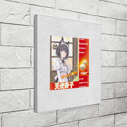 Холст квадратный Твой кошка жена - аниме партия мем, цвет: 3D-принт — фото 2