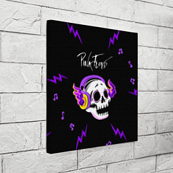 Холст квадратный Pink Floyd неоновый череп, цвет: 3D-принт — фото 2