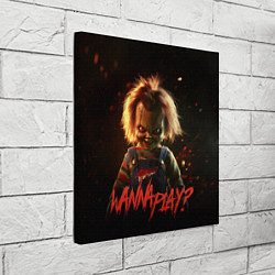 Холст квадратный Chucky wanna play?, цвет: 3D-принт — фото 2