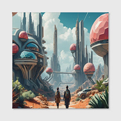 Холст квадратный Планета фантастика, цвет: 3D-принт — фото 2