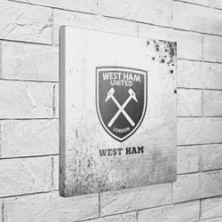 Холст квадратный West Ham - white gradient, цвет: 3D-принт — фото 2