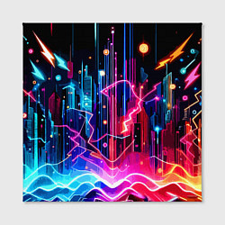 Холст квадратный Neon fantasy - ai art, цвет: 3D-принт — фото 2