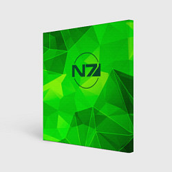 Картина квадратная Mass Effect green poly