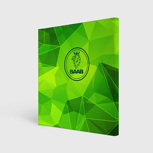 Картина квадратная Saab green poly / 3D-принт – фото 1